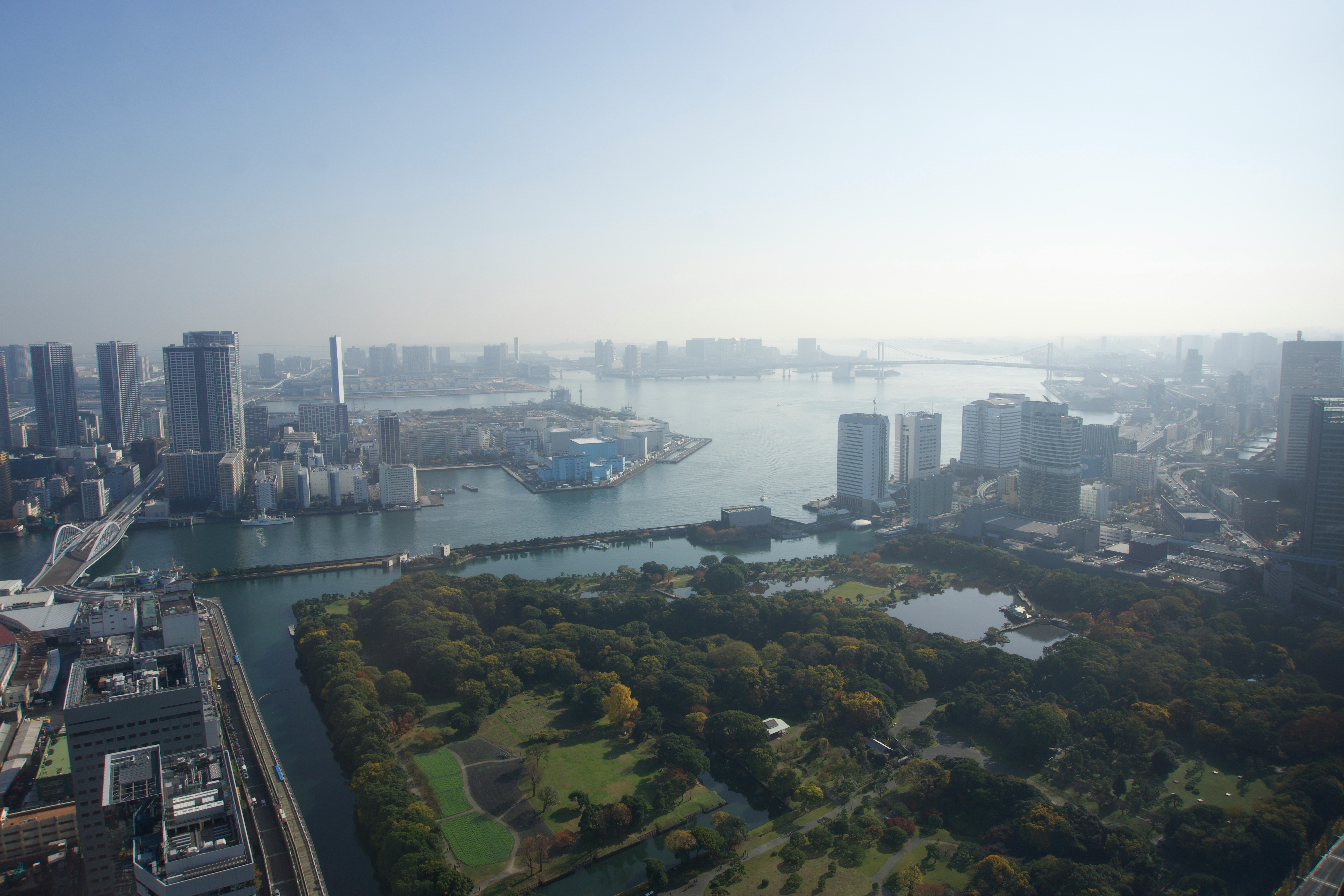 クジラの形をした巨大な複合遊具で遊ぶ子供たちの様子